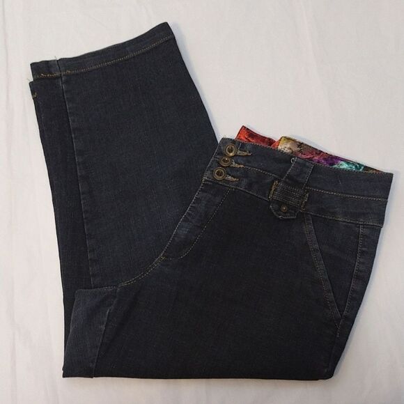 Y2K Black Wash Low Rise Straight Fit Capri Jeans Plussize 14 - Picture 5 of 15